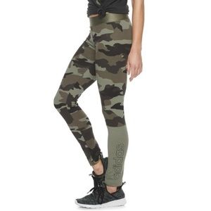 Adidas green camo print climalite leggings